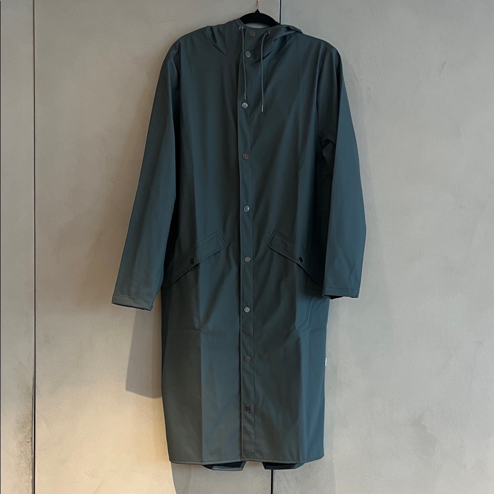 Rains Longer Jacket W3 Hooded Raincoat
